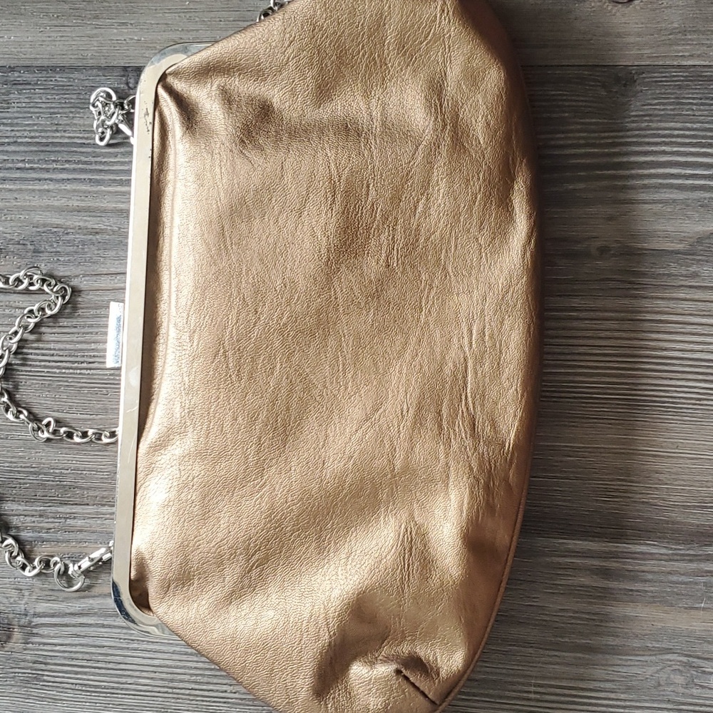 Copper crossbody coverts to clutch purse vintage style bow - Picture 4 of 5